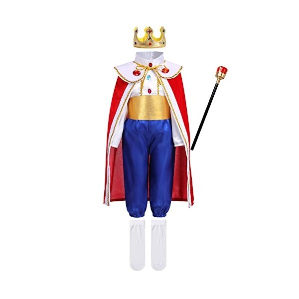 Déguisement Prince Roi Charmant pour Enfants Garçons Jeu de rôle Cosplay Carnaval Halloween Habiller Fête Noël Haut Pantalon 