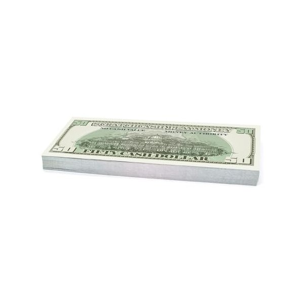 Scratch Cash 100 x $ 50 Dollars Argent pour Jouer taille Réelle 