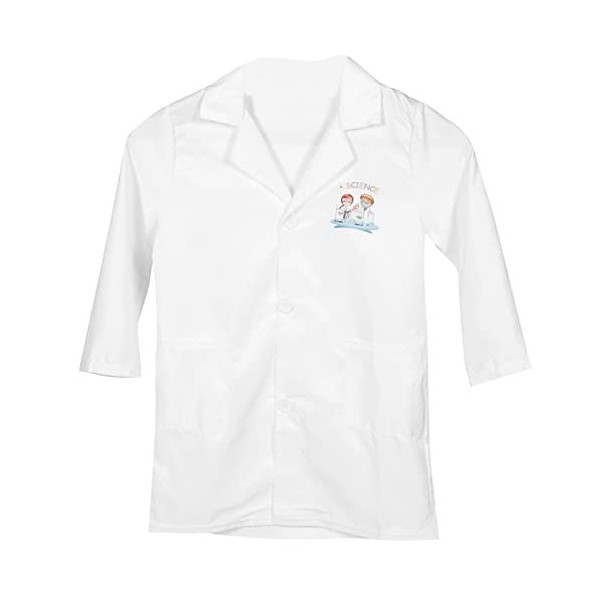 ibasenice Blouse de laboratoire pour enfant - Costume pour scientifique - Blanc - Costume à enfiler pour jeux de rôle pour ga