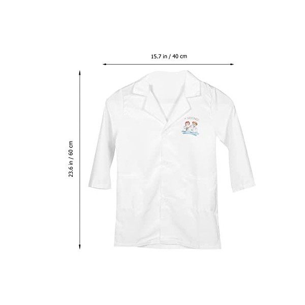 ibasenice Blouse de laboratoire pour enfant - Costume pour scientifique - Blanc - Costume à enfiler pour jeux de rôle pour ga