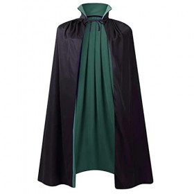 maxToonrain Cape réversible noire et verte pour adultes et enfants, cape de Pâques, Halloween, Noël, déguisement de vampire, 