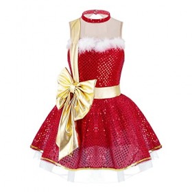dPois Enfant Fille Lutin Robe Noël Déguisement Elfe Costume Carnaval Halloween Cosplay Elf Chapeau Lutin Tenue Jeu de Rôle Tu