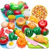 Jouets alimentaires pour enfants - Ensemble de cuisine - Accessoires de jeu - Jouets à peler - Fruits et légumes - Cadeau de 