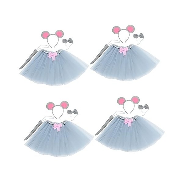 minkissy 2 Ensembles Souris Bandeau Ensemble Enfants Halloween Costume Animaux Pour Enfants Costume De Jeu De Rôle Rat Oreill