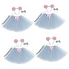 minkissy 2 Ensembles Souris Bandeau Ensemble Enfants Halloween Costume Animaux Pour Enfants Costume De Jeu De Rôle Rat Oreill