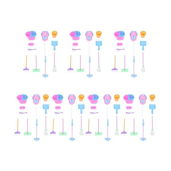 TOYANDONA 36Pcs Modèle de Cuisine Drôle Jouet Poubelle pour Nettoyer Brosse Jouets Imités Assortis Balai Vadrouille Enfant As