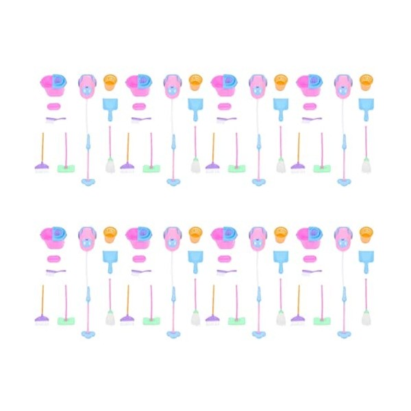 TOYANDONA 36Pcs Modèle de Cuisine Drôle Jouet Poubelle pour Nettoyer Brosse Jouets Imités Assortis Balai Vadrouille Enfant As