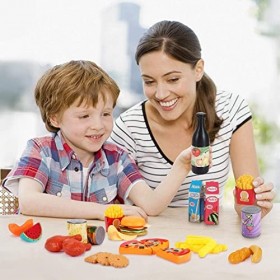 Quickdraw 120 Pièce Enfants Fausse Nourriture Fruits Légumes Gâteaux Provisions Cuisine de Luxe Mega Jeu Set