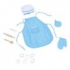 DOITOOL 13Pcs Set Ensembles De Jouets Ensemble De Gâteaux Costume DEnfant Cadeau De Cuisine Bleu Gant De Cuisine Ensemble De