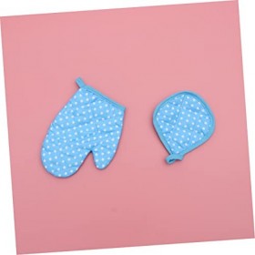 DOITOOL 13Pcs Set Ensembles De Jouets Ensemble De Gâteaux Costume DEnfant Cadeau De Cuisine Bleu Gant De Cuisine Ensemble De