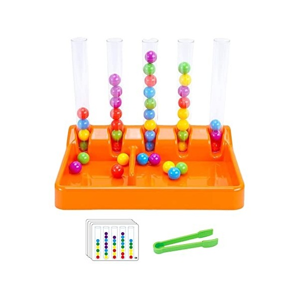 MagiDeal Jeu de Correspondance des Couleurs Cadeau danniversaire Cognition Aides pédagogiques Jeux de Perles pour