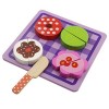 Backbayia Gâteau Coupe en Bois Jeu Clip Enfants Jouets de Simulation Cadeau Noël Enfant