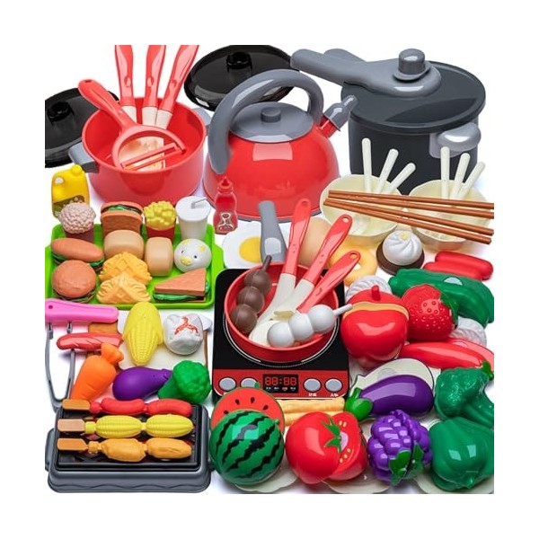 AQXONG Accessoire Cuisine Enfant, Jouet de Jeu de Rôle de Chef pour Enfants, Pots et Casseroles Jouet, Jeu de Rôle de Chef Ad