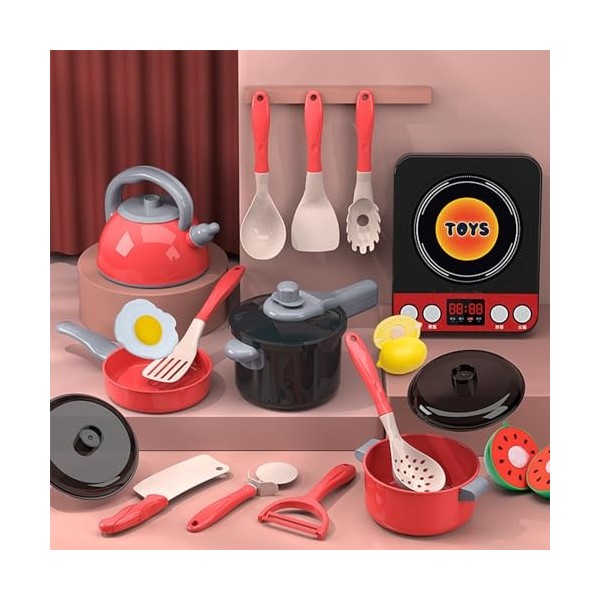 AQXONG Accessoire Cuisine Enfant, Jouet de Jeu de Rôle de Chef pour Enfants, Pots et Casseroles Jouet, Jeu de Rôle de Chef Ad