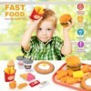 Jouet Aliment Cuisine Enfant, 40 Pièces Hamburger Jouets Alimentaires avec Pizza, Frites, Poulet Frit et Plateau, Jeux dImit