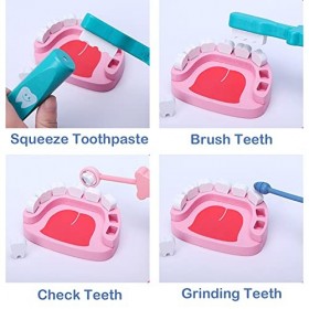 XLKJ 6 Pièces Jouets de Imitation Docteur ou Dentiste Malette Docteur Jouet pour Enfant en Bois