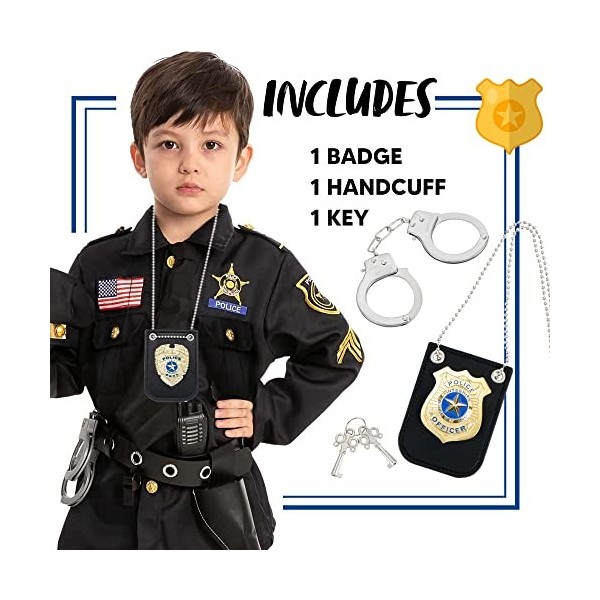Spooktacular Creations Police Toy Play Set Pretend pour School Dress up Classe de Simulation, Jeux de rôle Detective Accessoi
