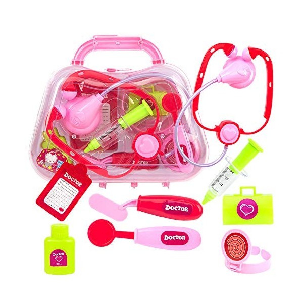 MSHK Docteur Jouet Cosplay Jeu Dimitation Mallette Médical Jouet Éducatif Boîte Outils Médical Cadeau pour Enfant Fille Garç