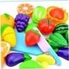 Moligin Playage de Jeu Food Set Plastic Cutting Fruit and Légumes Simulation de Jouets Playset Educational Playset 24pcs Past