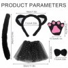 JOCXZI 1 jeu Chat Déguisement Animal Enfant, Fille Chat Cosplay Set Avec Chat Oreilles Queue Tutu Jupe Et Noeud Papillon Grif