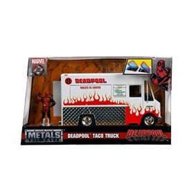 Jada Marvel Deadpool & Taco Truck Die-cast Car, 1:24 Scale Vehicle, 2.75Collectible FigurinePoupées Taille Unique Multicolore