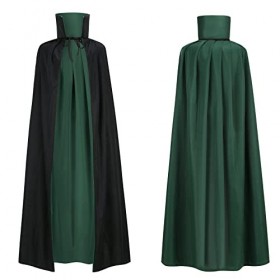 maxToonrain Cape réversible noire et verte pour adultes et enfants, cape de Pâques, Halloween, Noël, déguisement de vampire, 
