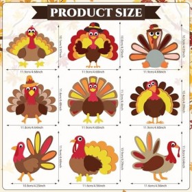 Otuuz 18 Pièces Artisanat de Collier de Dinde de Thanksgiving pour Enfants Faire Dinde DIY Jeux de Bricolage Reconnaissants d