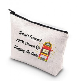 Sac cosmétique de maquillage de jeu de casino de cadeau de machine à sous prévision daujourdhui 100% de chance de jouer la 
