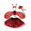 UCKriito 4 pièces Costume de Coccinelle pour Enfant Filles, Ailes, Baguette, Serre-tête et Jupe, pour Carnaval Jeu de Rôle