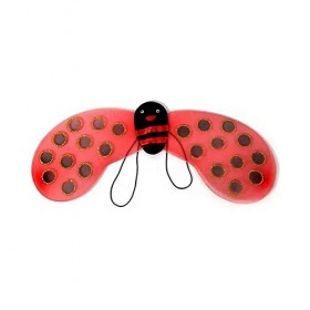 UCKriito 4 pièces Costume de Coccinelle pour Enfant Filles, Ailes, Baguette, Serre-tête et Jupe, pour Carnaval Jeu de Rôle