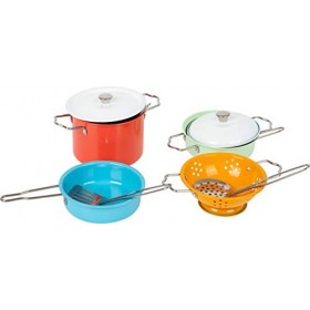 Small Foot Ensemble dustensiles de cuisine avec accessoires en métal, pour la cuisine de jeu, jouet de rôle pour enfants de 
