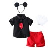 Lito Angels Deguisement Costume Mickey Mouse avec Oreilles de Souris Serre-tete et Gants pour Enfant Garcon Taille 6 ans éti