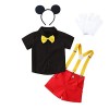 Lito Angels Deguisement Costume Mickey Mouse avec Oreilles de Souris Serre-tete et Gants pour Enfant Garcon Taille 6 ans éti