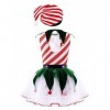 dPois Enfant Fille Lutin Robe Noël Déguisement Elfe Costume Carnaval Halloween Cosplay Elf Chapeau Lutin Tenue Jeu de Rôle Tu