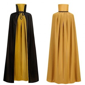 maxToonrain Cape réversible noire et jaune pour adultes et enfants, pour Pâques, Halloween, Noël, déguisement, vampire, sorci