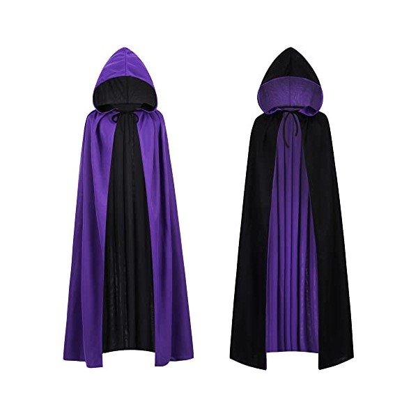 maxToonrain Cape réversible noire et jaune pour adultes et enfants, pour Pâques, Halloween, Noël, déguisement, vampire, sorci