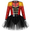 Alvivi Enfant Fille Déguisement Cirque Ringmaster Robe Cosplay Monsieur Loyal Justaucorps Costume Carnaval Halloween Festival