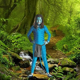 PIGMANA Avatar2 Cosplay Costume, Film Cosplay Costume, Adultes Enfants Jeu De Rôle Bleu Combinaison Garçons Filles Fête Hallo
