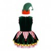 IEFIEL Déguisement Noël Elfe Enfant Fille Noël Lutin Robe de Princesse Cérémonie et Chapeau Noël Ensemble Costume Nouvel An N