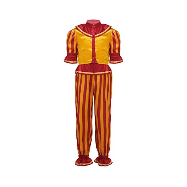 TTAO Enfant Costume Clown Halloween Haut Boutons Pantalon Rayures Déguisement Cirque Cosplay Jeu de Rôle Carnaval 5-16 Ans Ja