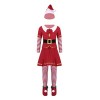 Jowowha Enfant Costume Elfe de Noël Déguisement de Lutin de Noël Ensemble de Noël Haut Top et Bonnet Elfe de Noël et Pantalon