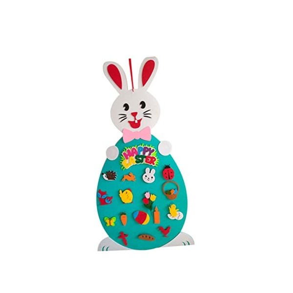 Toyvian 1Pc Enfant Artisanat Poussins Jouets Enfants Décor Bricolage Pâques Feutre Lapin Détachable Lapin Jeux Oeufs De Pâque