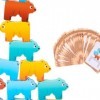 MagiDeal Blocs à empiler danimaux Montessori, activités de motricité fine préscolaire, jouet à empiler en bois, jeu de blocs