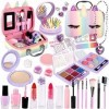 AOUVT Jouet de Maquillage Licorne pour Enfants, 32 Pcs Jouet de Maquillage pour Fille, Jeu de Maquillage avec Sac à Main, Jou