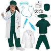 CHMMY Déguisement Docteur Enfant Deguisement Halloween pour enfants à partir de 3 ans avec stéthoscope, thermomètre, Kit Doct