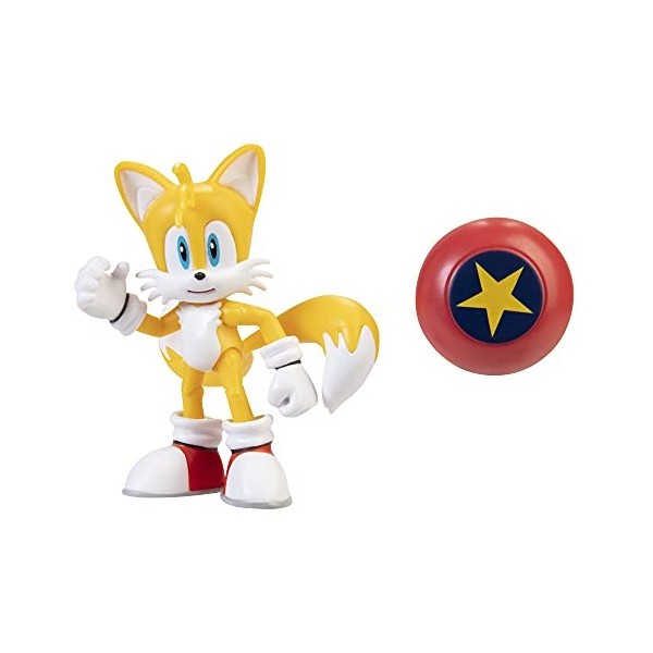 Sonic - The Hedgehog 407024 Sonic Figurines 10 cm Modern Tails w/Star Spring Jaune