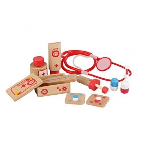 Iwood- Kit Doctor Set Jeu dimitation Docteur en Bois, 14005