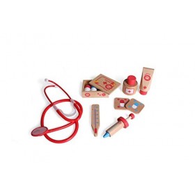 Iwood- Kit Doctor Set Jeu dimitation Docteur en Bois, 14005