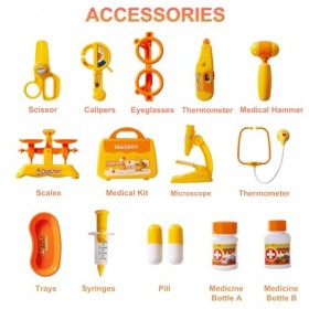 Auniq Malette Docteur Enfant, Déguisement de Docteur Rôle Jouets du Docteur Imitation Malette Docteur Jouet Valise de Medecin