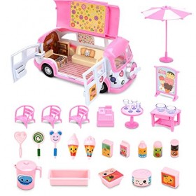 Jeu de Crème Glacée de Rôle éducatif à Insérer pour Enfants, Chariot à Glaces Jeu Caravanes de Vacances pour Les Enfants de 3